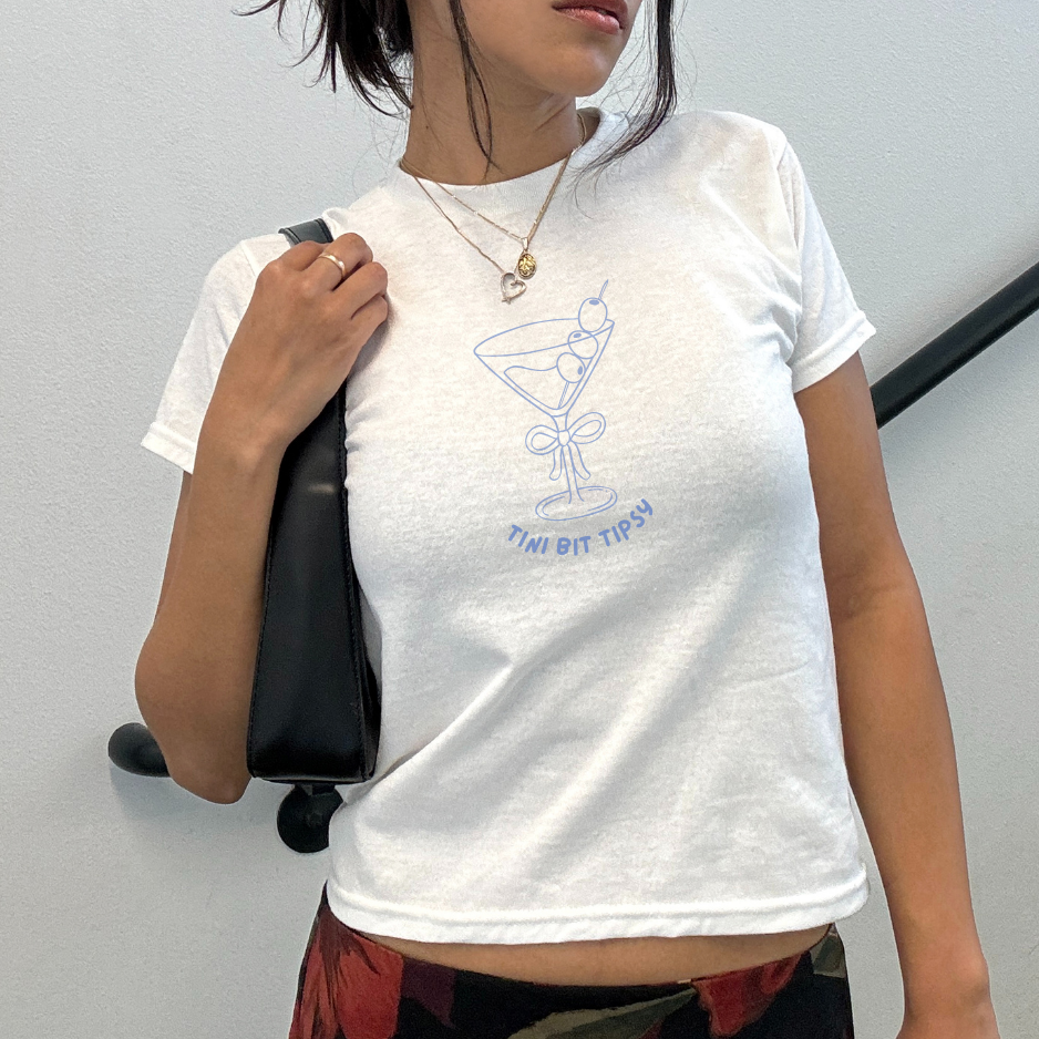 ICONIC COCKTAILS EMBROIDERED BABY TEE