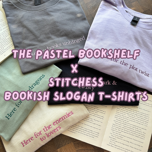 THE PASTEL BOOKSHELF X STITCHESS BOOKISH SLOGAN T-SHIRTS