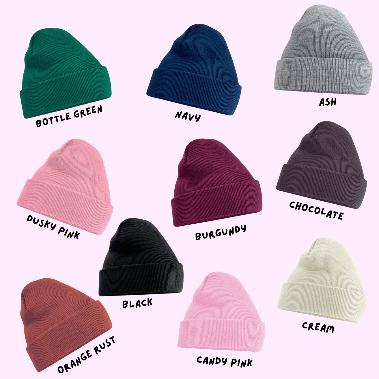 SUPER CUTE & COSY EMBROIDERED BEANIE