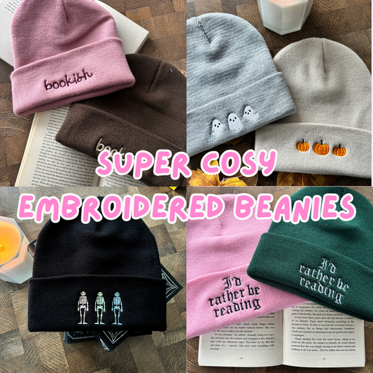 SUPER CUTE & COSY EMBROIDERED BEANIE