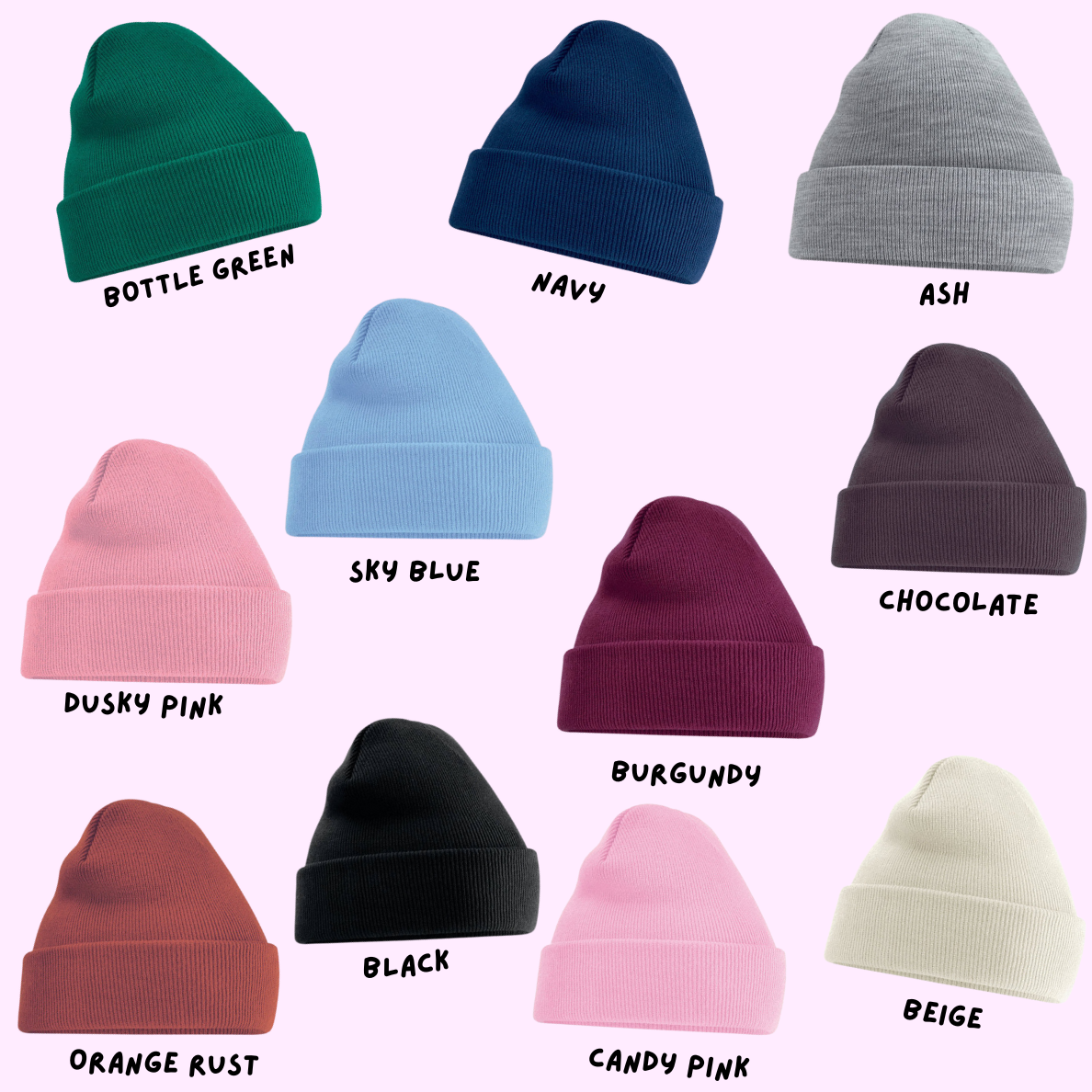 SUPER CUTE & COSY CHRISTMAS EMBROIDERED BEANIE