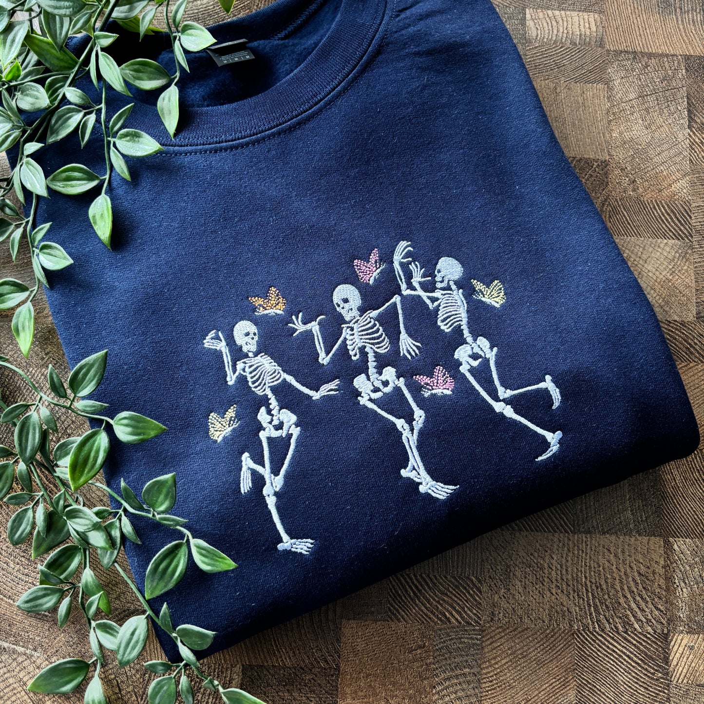 SKELLIES IN BLOOM EMBROIDERED SWEATSHIRT