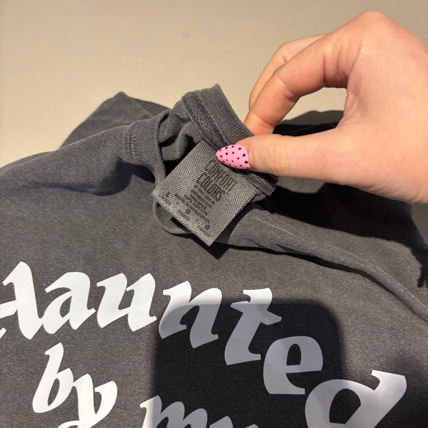 LARGE CHARCOAL LADIES (COMFORT COLORS) HAUNTED TBR TEE