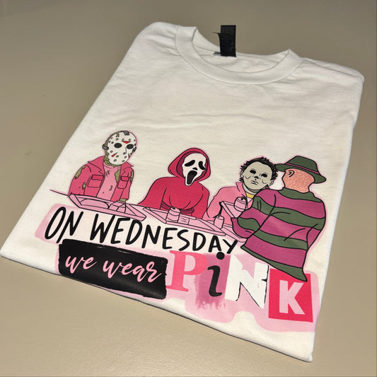 MEDIUM WHITE ON WEDNESDAYS WE WEAR PINK TEE