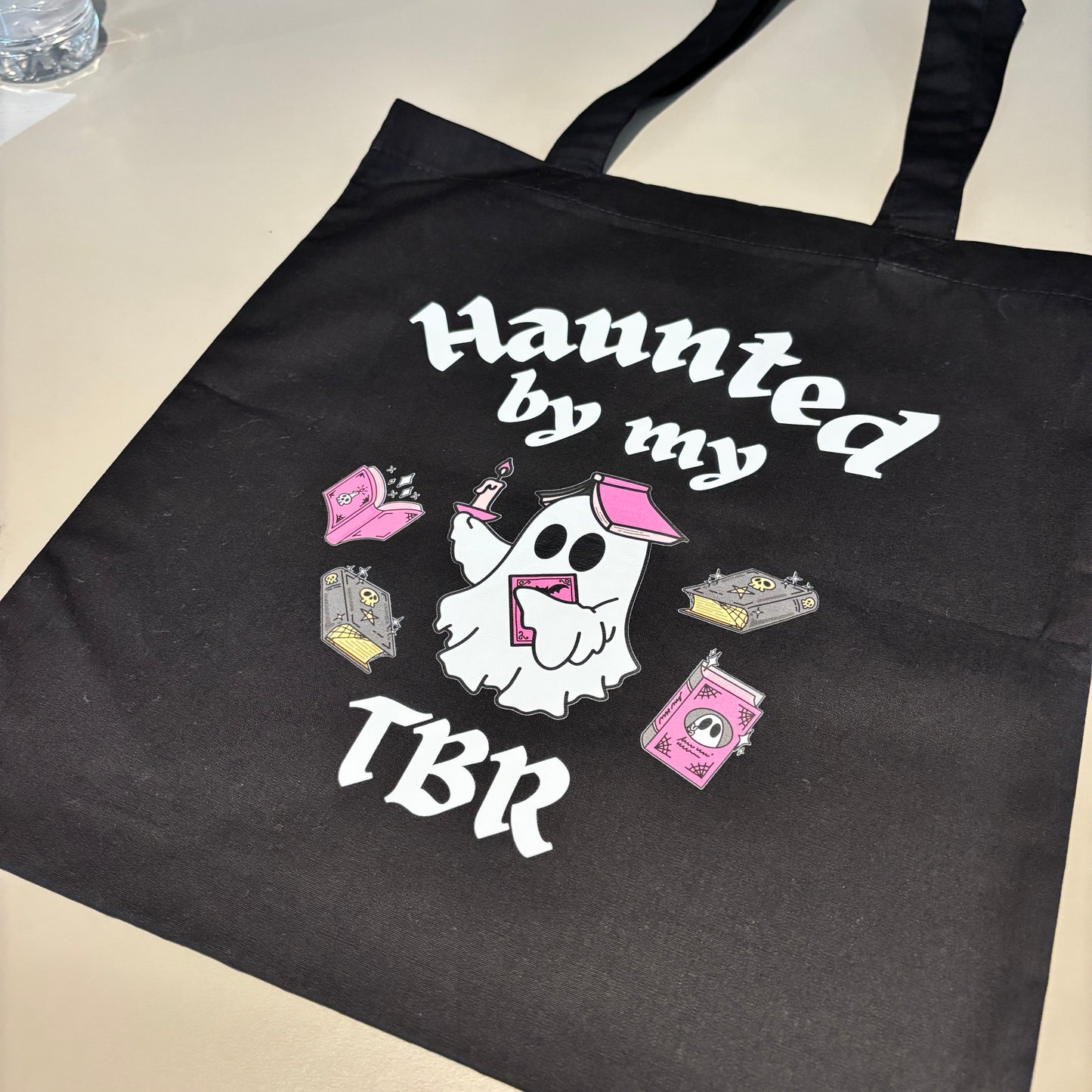 HAUNTED BY MY TBR BLACK TOTE