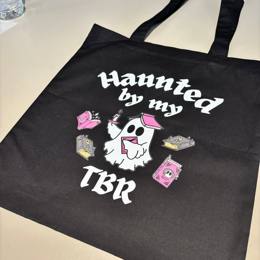 HAUNTED BY MY TBR BLACK TOTE