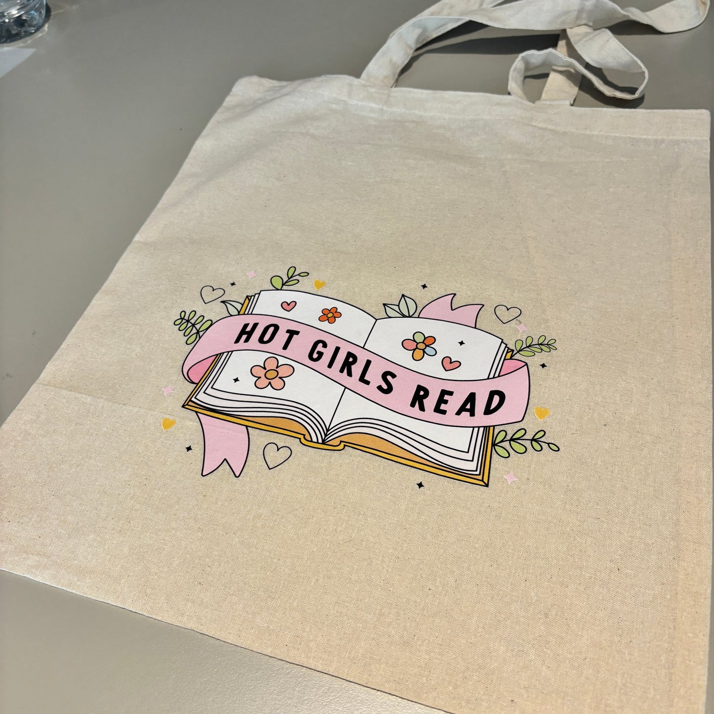 HOT GIRLS READ NATURAL LIGHTWEIGHT TOTE