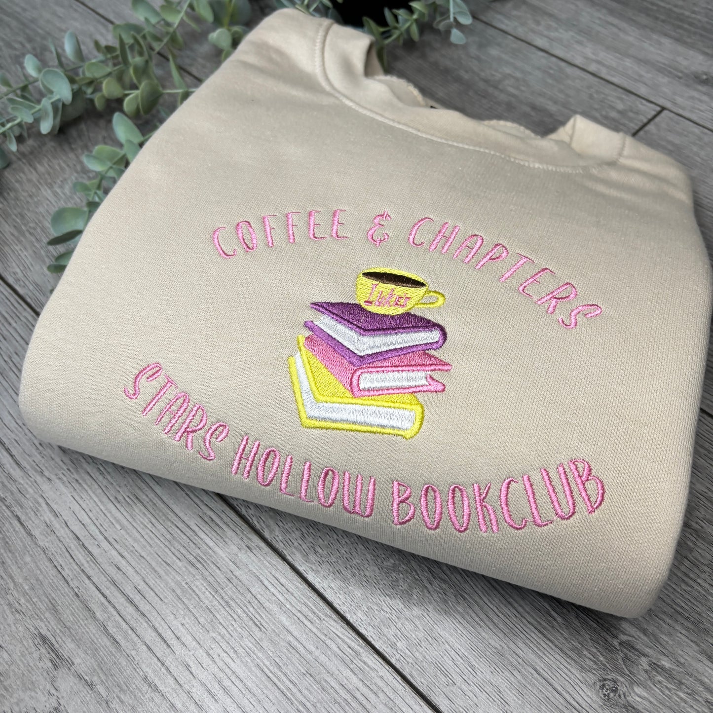 STARS HOLLOW COFFEE & CHAPTERS BOOK CLUB EMBROIDERED SWEATSHIRT