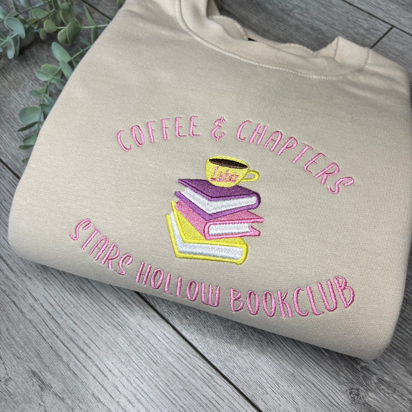 STARS HOLLOW COFFEE & CHAPTERS BOOK CLUB EMBROIDERED SWEATSHIRT