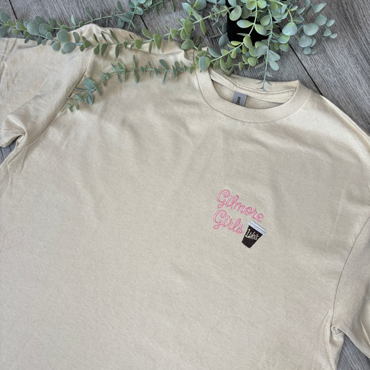 GILMORE LUKES COFFEE EMBROIDERED T-SHIRT