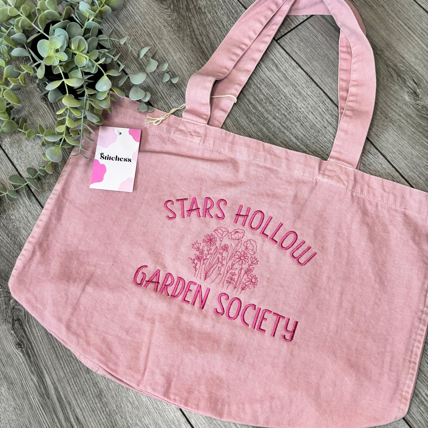 STARS HOLLOW GARDEN SOCIETY EMBROIDERED TOTE BAG
