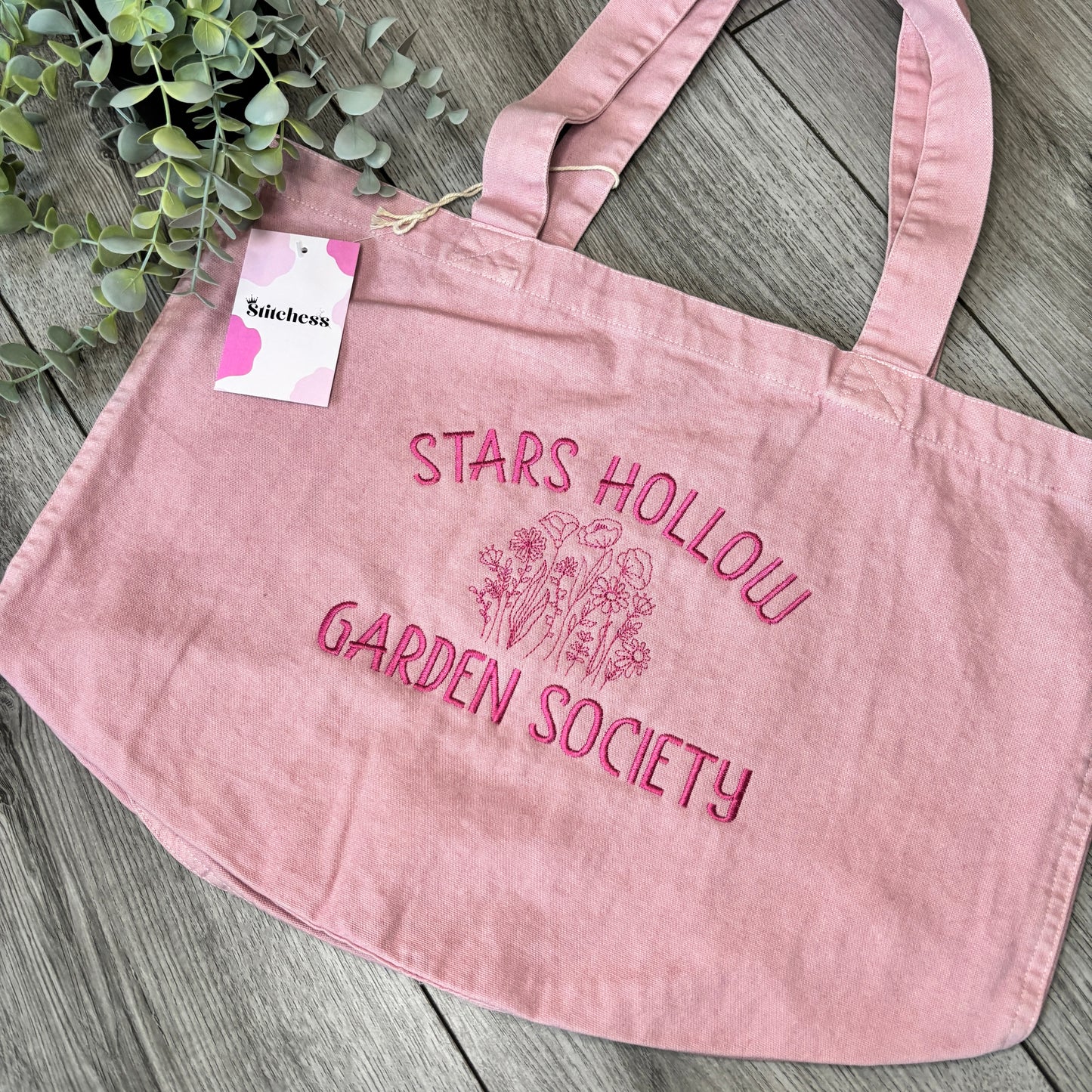 STARS HOLLOW GARDEN SOCIETY EMBROIDERED TOTE BAG
