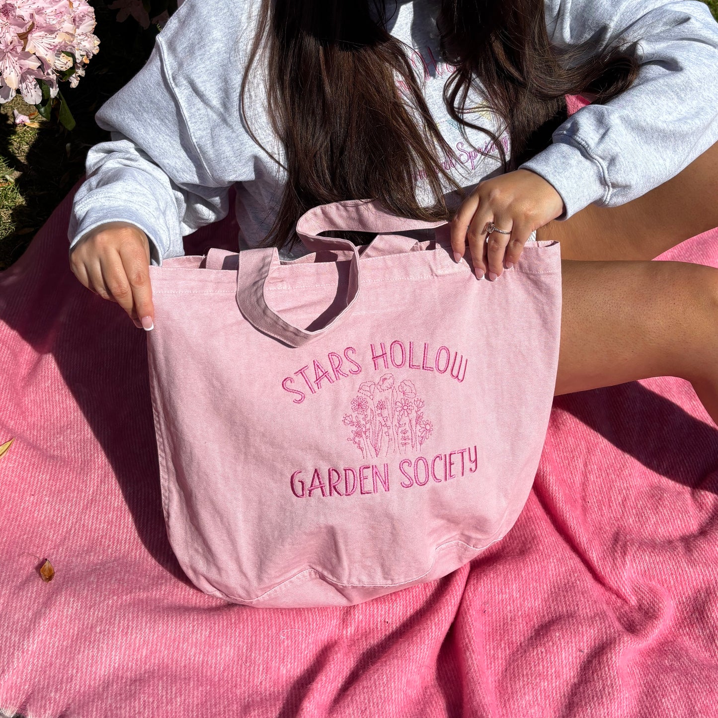 STARS HOLLOW GARDEN SOCIETY EMBROIDERED TOTE BAG