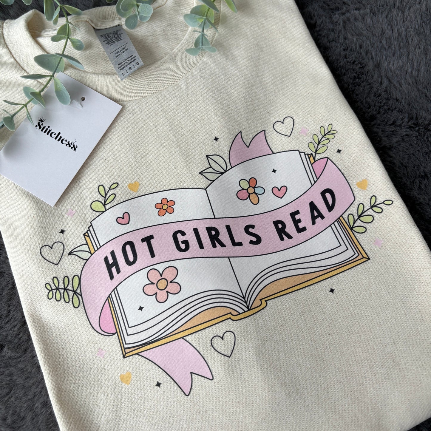 HOT GIRLS READ PRINTED SWEATSHIRT/T-SHIRT
