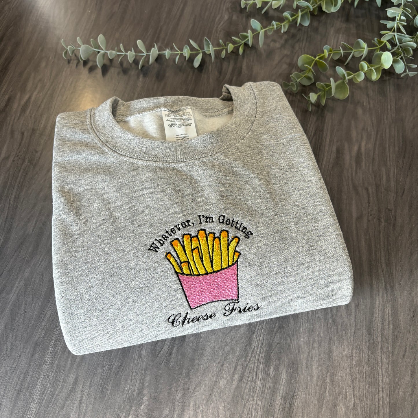 CHEESE FRIES EMBROIDERED SWEATSHIRT