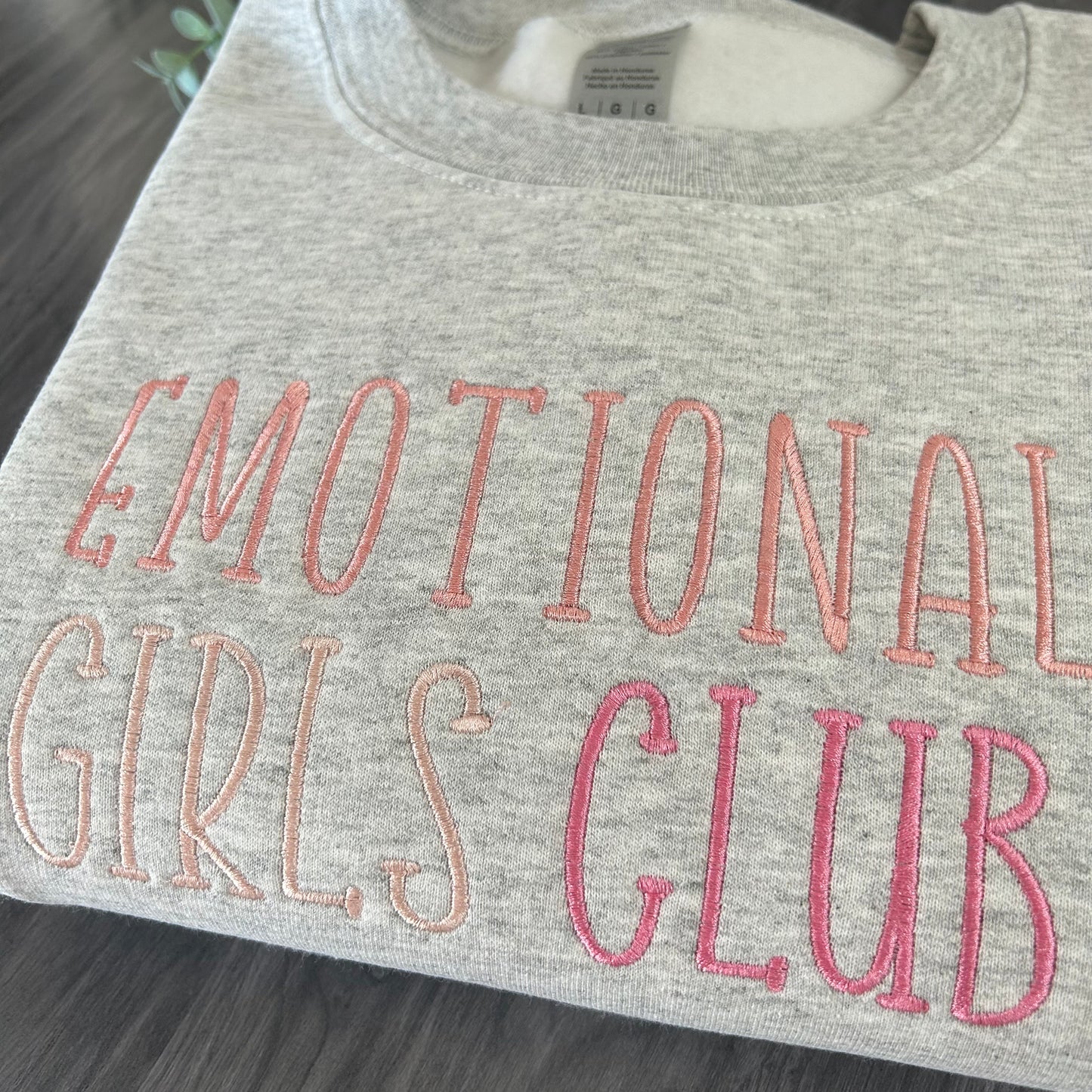 EMOTIONAL GIRLS CLUB EMBROIDERED SWEATSHIRT