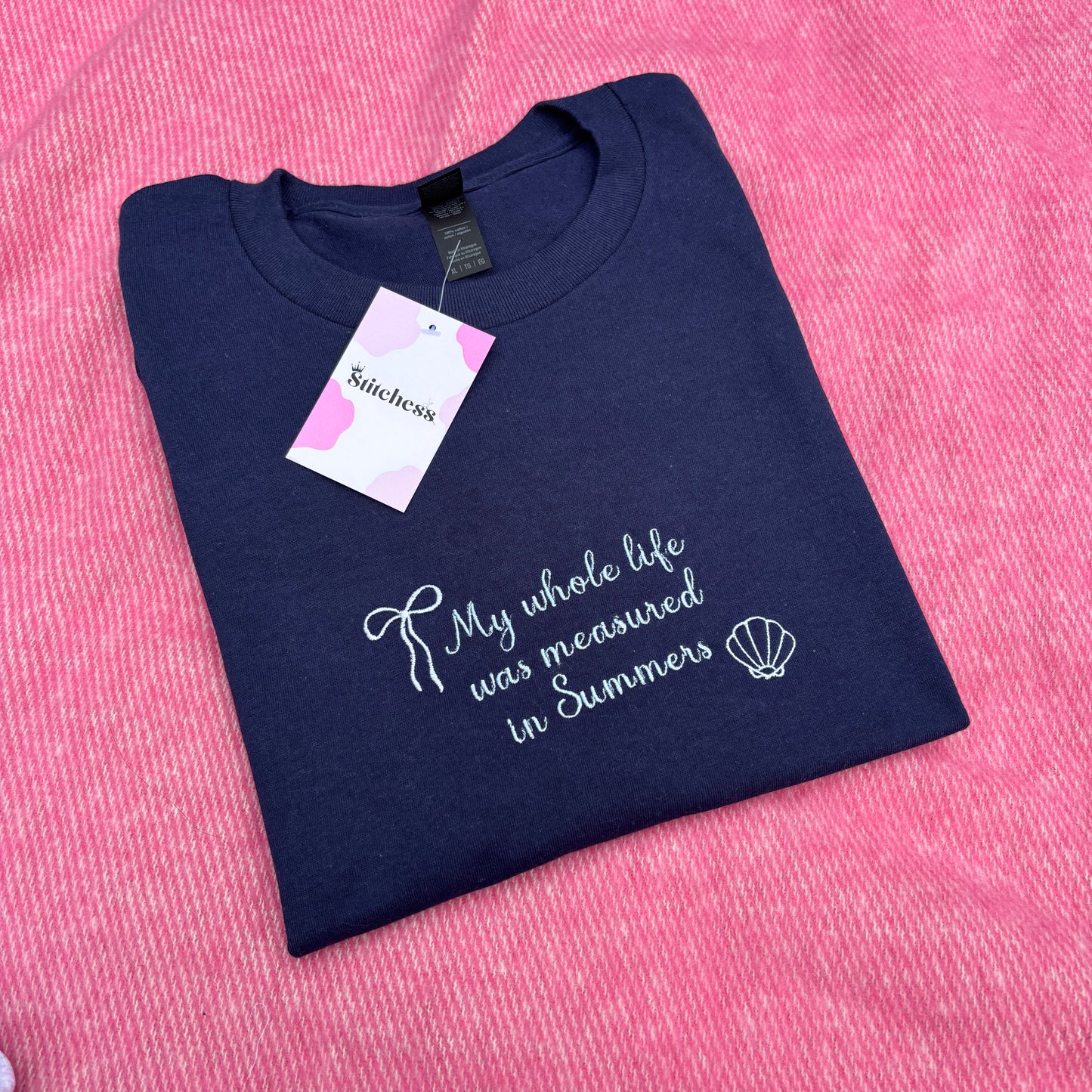 MEASURED IN SUMMERS EMBROIDERED T-SHIRT/SWEATSHIRT