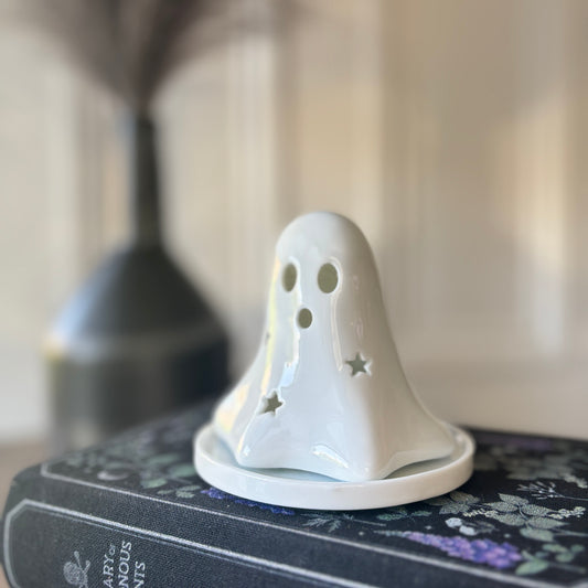 FRIENDLY GHOST TEA LIGHT HOLDER/ INCENSE BURNER