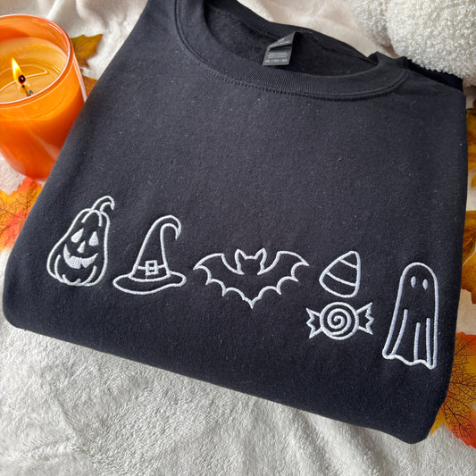 HALLOWEEN ICONS EMBROIDERED SWEATSHIRT