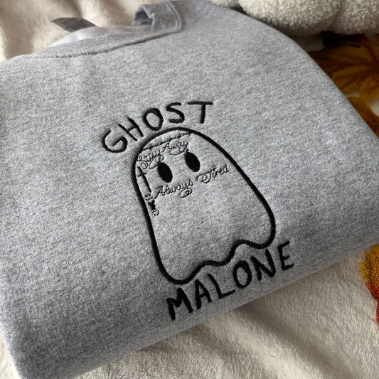 GHOST MALONE EMBROIDERED SWEATSHIRT