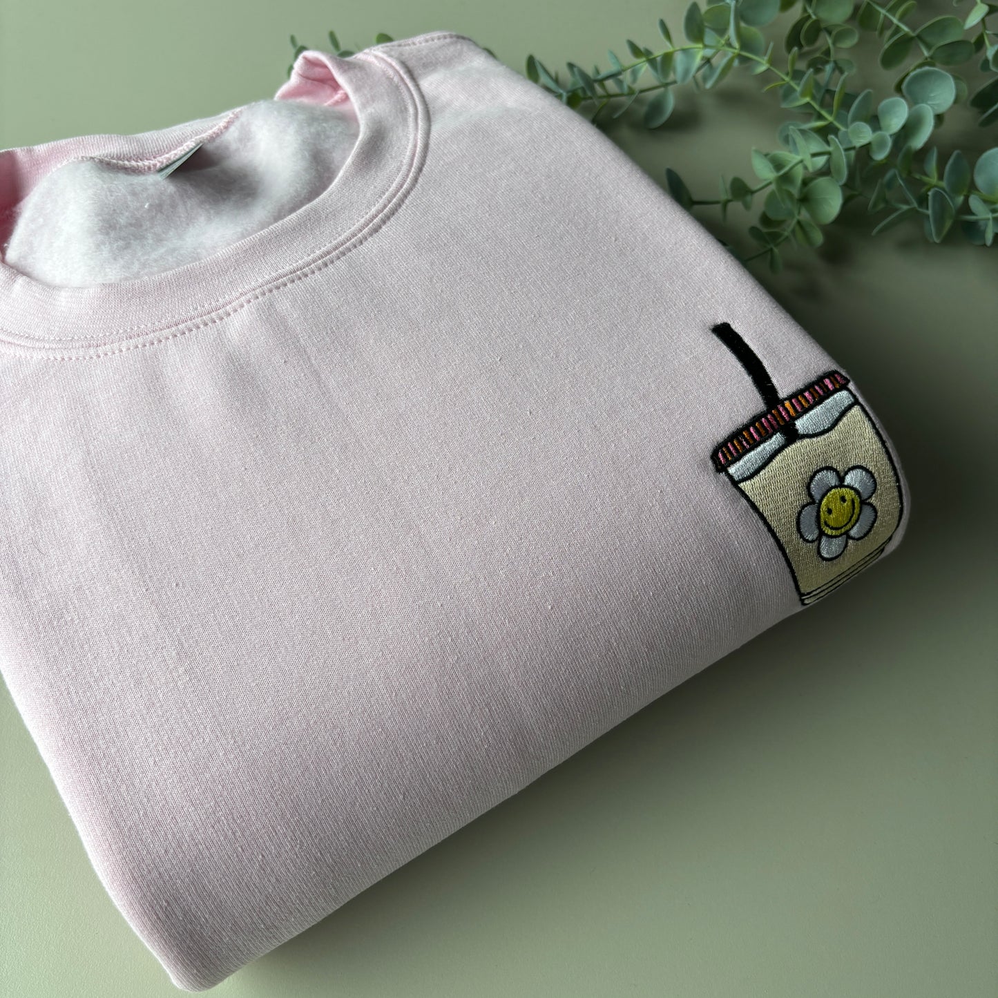 ICED COFFEE EMBROIDERED SWEATSHIRT