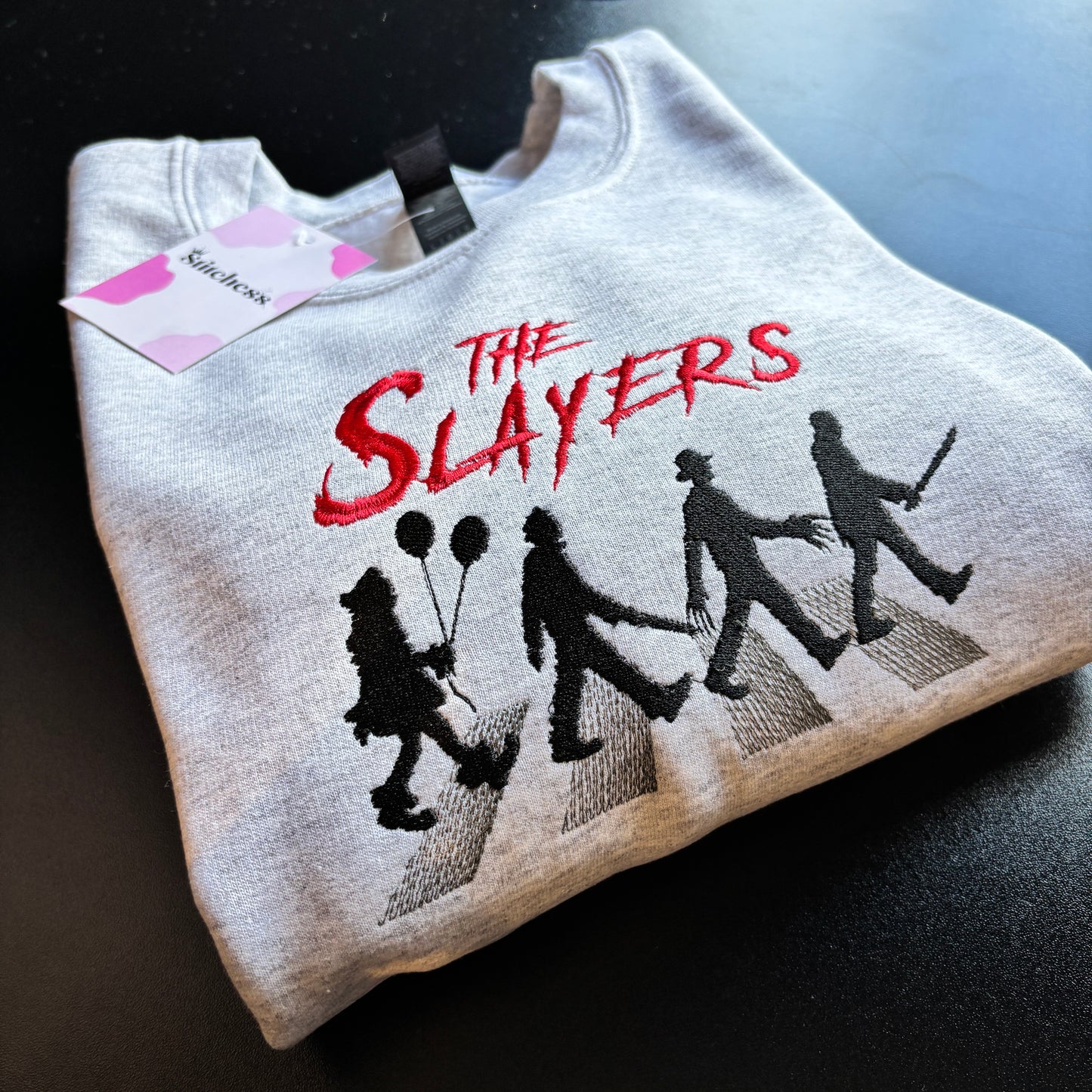 READY TO SHIP LARGE ASH SLAYERS EMBROIDERED SWEATSHIRT