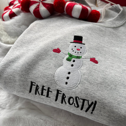 FREE FROSTY (CHRISTMAS WITH THE KRANKS) EMBROIDERED SWEATSHIRT