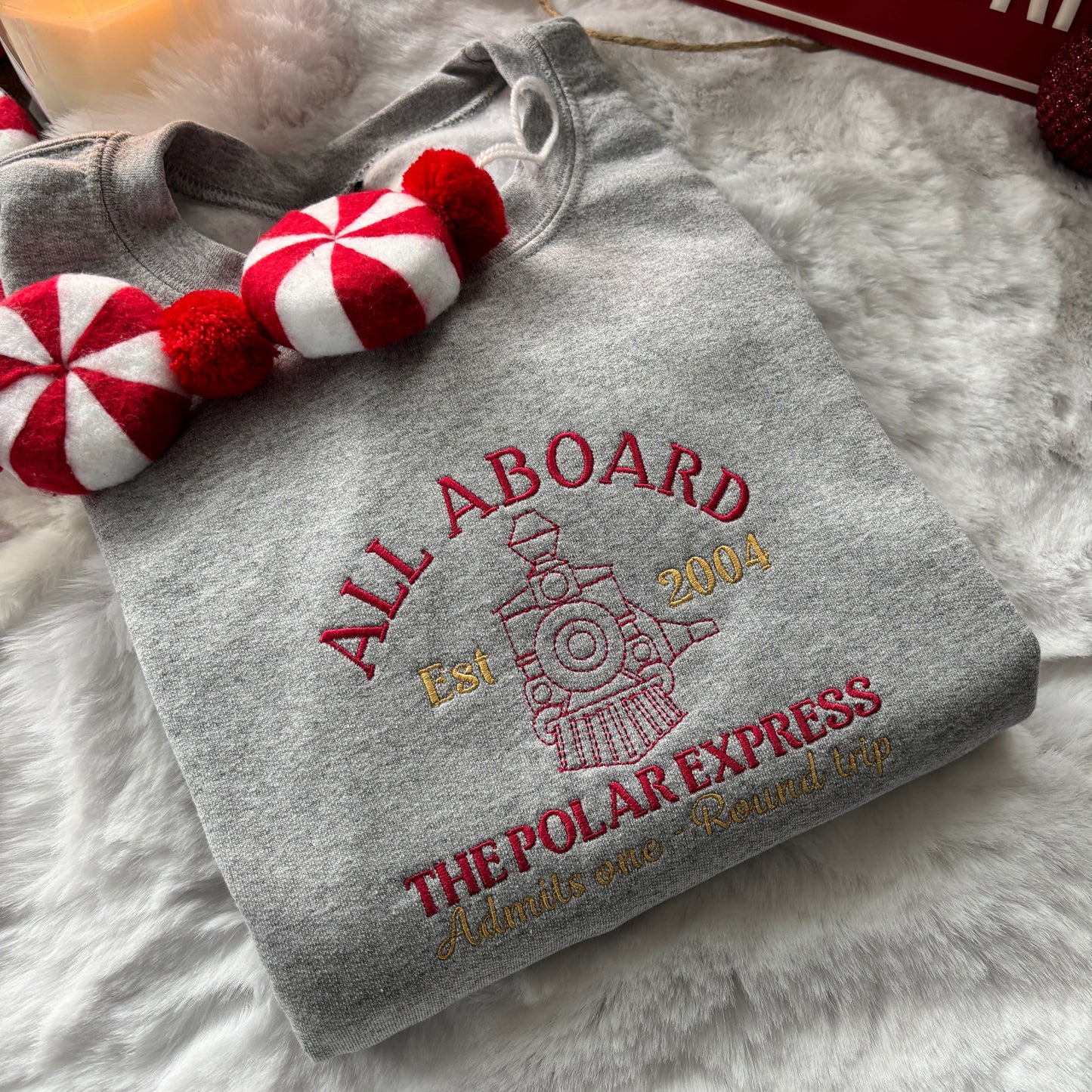 THE POLAR EXPRESS EMBROIDERED SWEATSHIRT