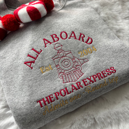 THE POLAR EXPRESS EMBROIDERED SWEATSHIRT
