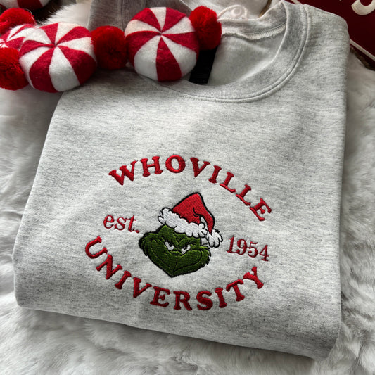 WHOVILLE UNIVERSITY EMBROIDERED SWEATSHIRT