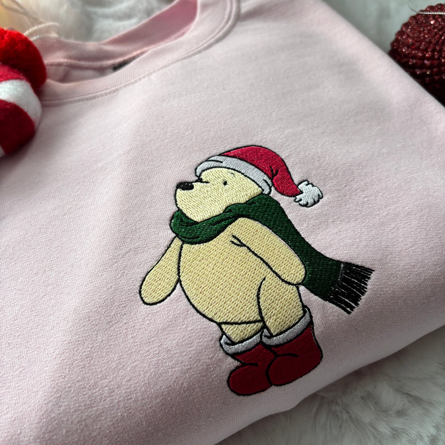 COSY CHRISTMAS WINNIE EMBROIDERED SWEATSHIRT