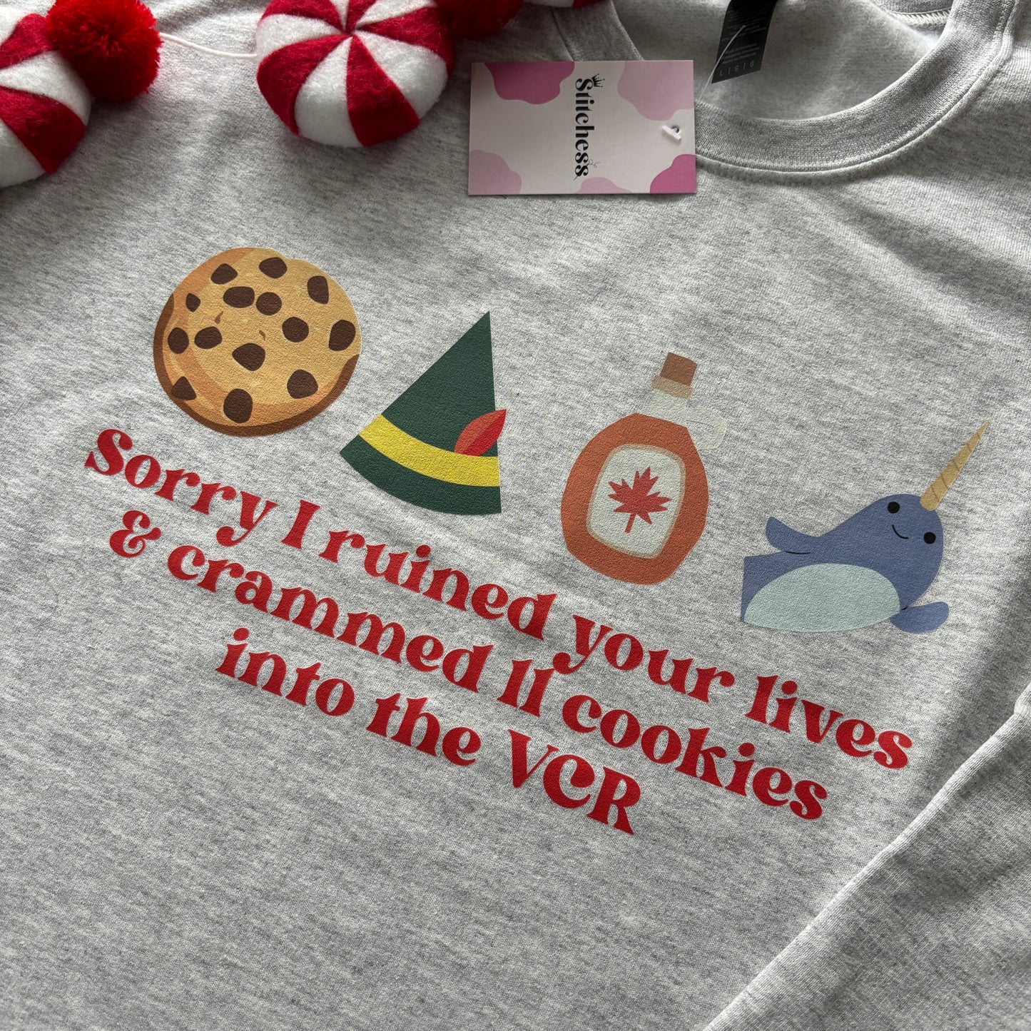SORRY I RUINED YOUR LIVES ELF PRINTED T-SHIRT/ SWEATSHIRT