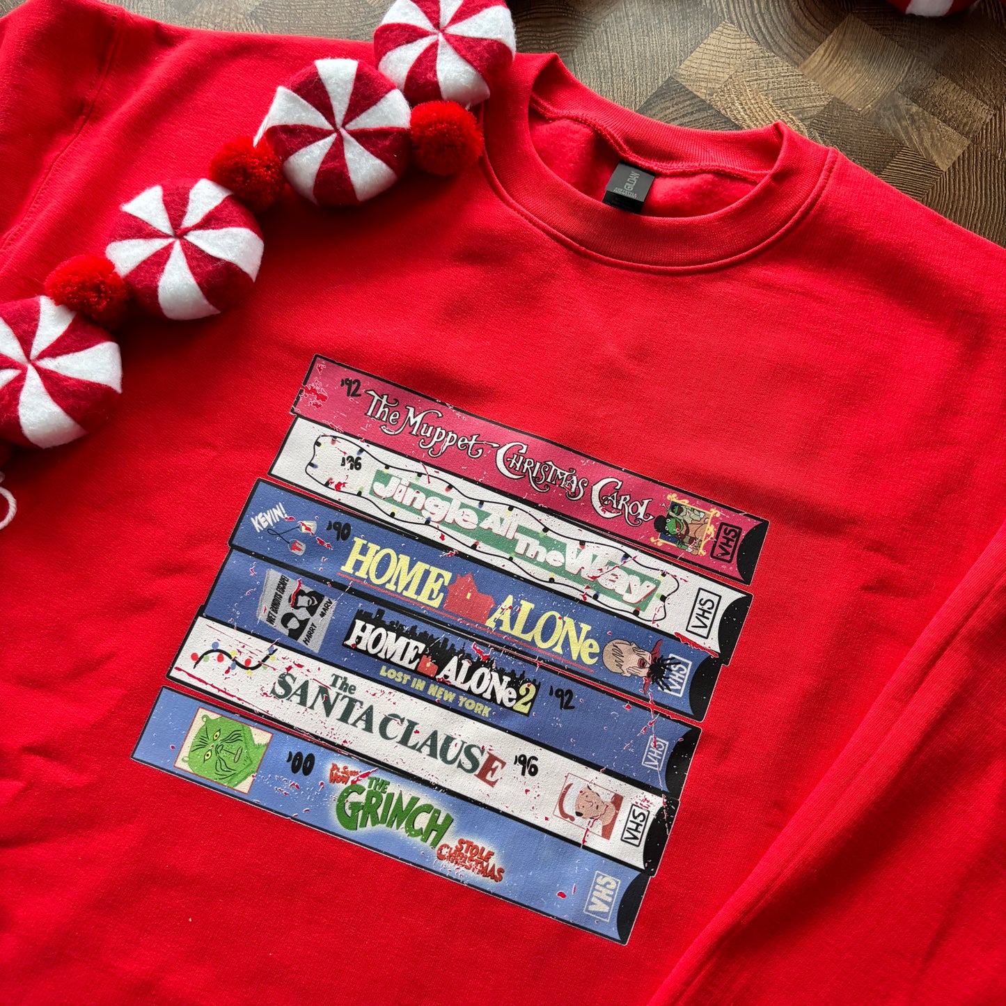 90s CHRISTMAS VHS PRINTED T-SHIRT/ SWEATSHIRT