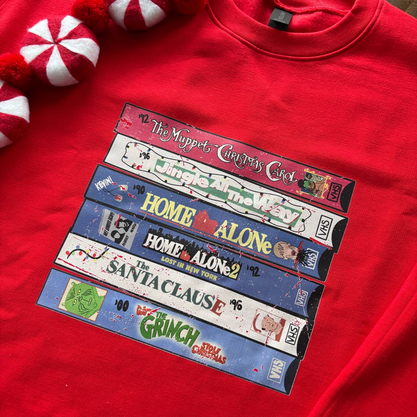 90s CHRISTMAS VHS PRINTED T-SHIRT/ SWEATSHIRT
