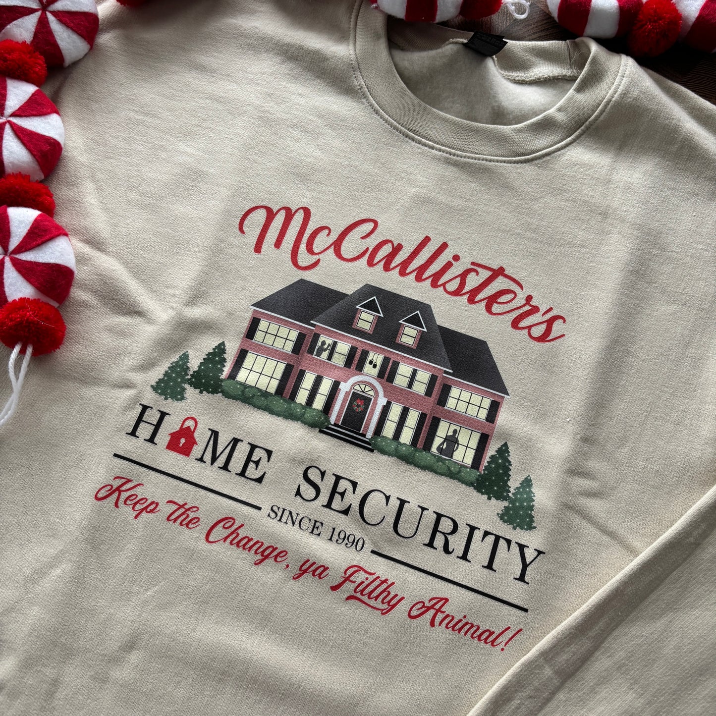 HOME ALONE MCCALLISTER HOME SECURITY PRINTED T-SHIRT/ SWEATSHIRT