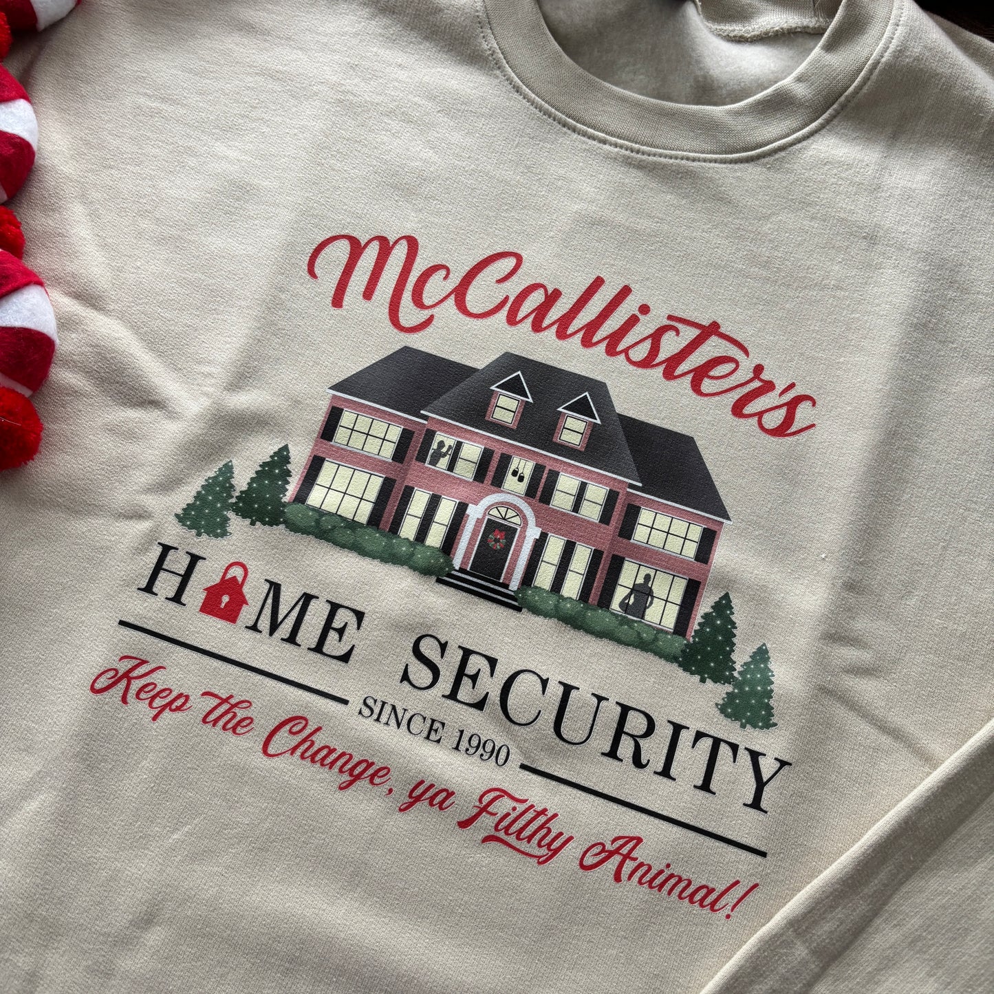 HOME ALONE MCCALLISTER HOME SECURITY PRINTED T-SHIRT/ SWEATSHIRT