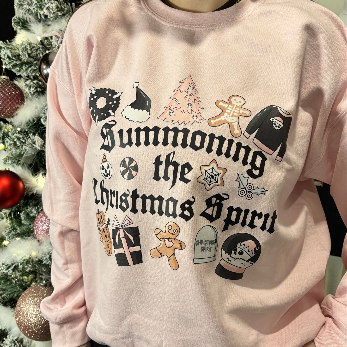 SUMMONING THE CHRISTMAS SPIRIT PRINTED T-SHIRT/ SWEATSHIRT