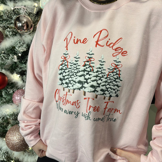 PINE RIDGE CHRISTMAS TREE FARM PRINTED T-SHIRT/ SWEATSHIRT