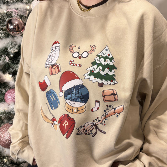 HP CHRISTMAS ICONS PRINTED T-SHIRT/ SWEATSHIRT
