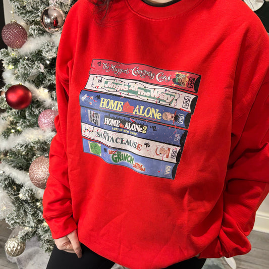 90s CHRISTMAS VHS PRINTED T-SHIRT/ SWEATSHIRT