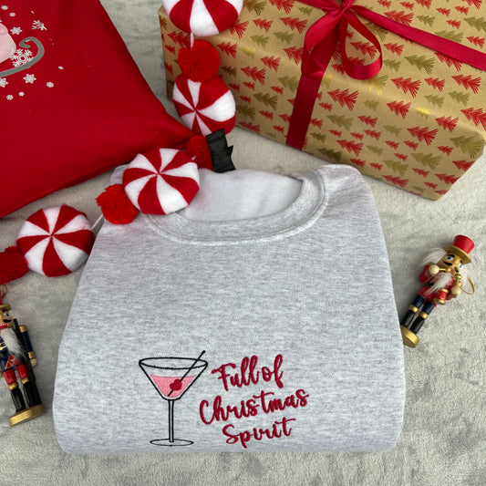 CHRISTMAS SPIRIT EMBROIDERED SWEATSHIRT