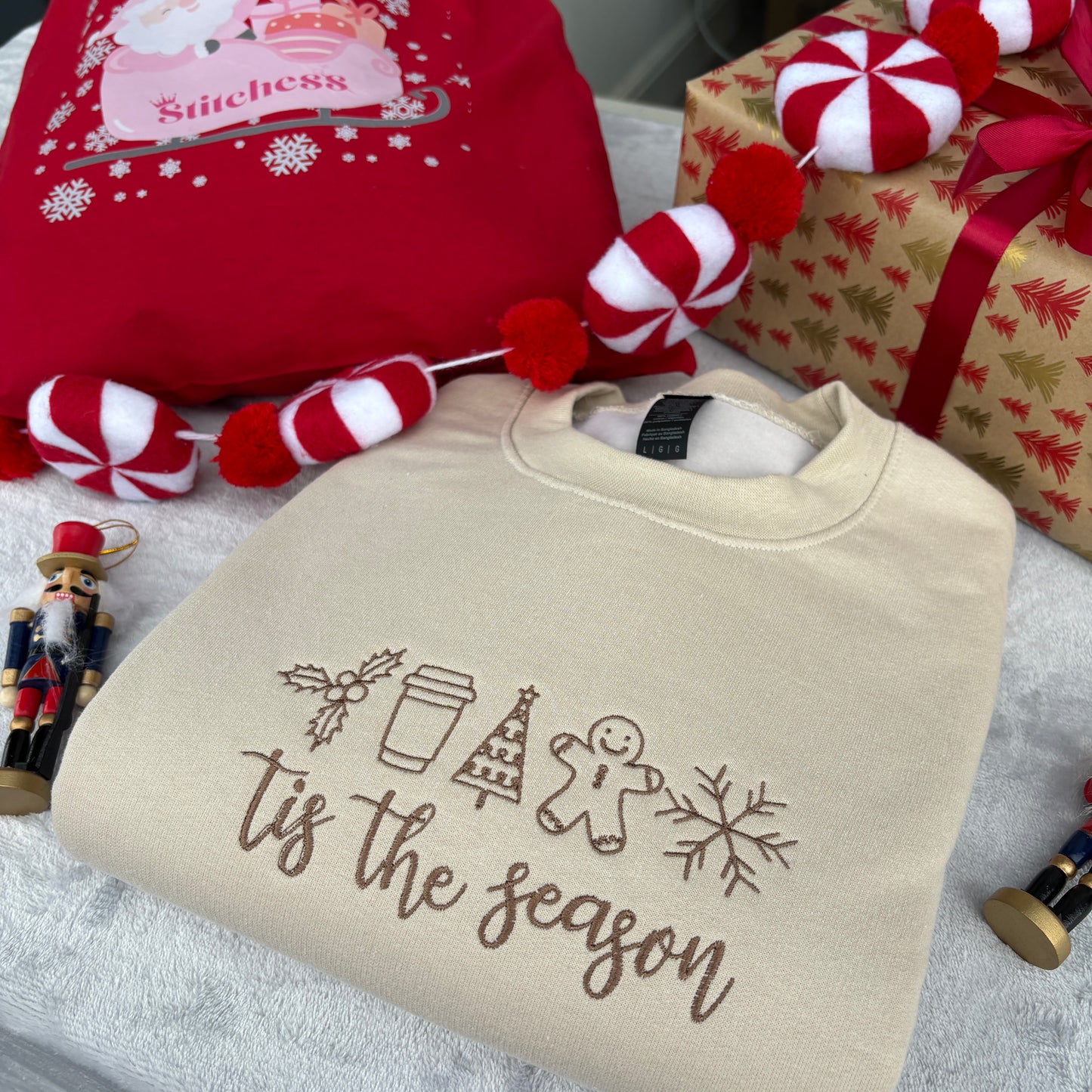 TIS THE SEASON EMBROIDERED SWEATSHIRT