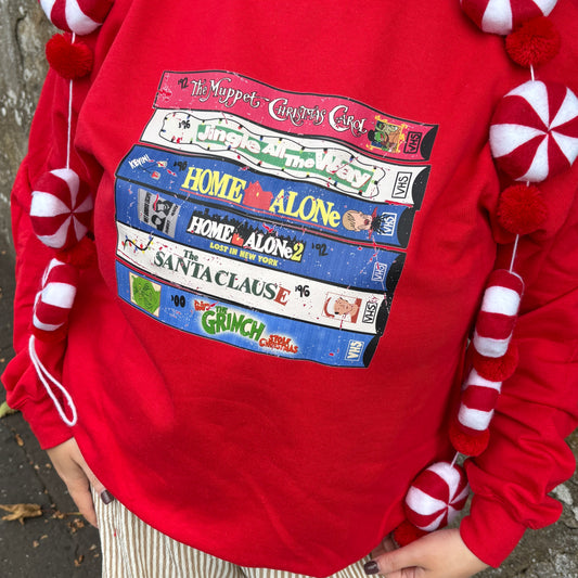 90'S CHRISTMAS VHS PRINTED T-SHIRT/ SWEATSHIRT