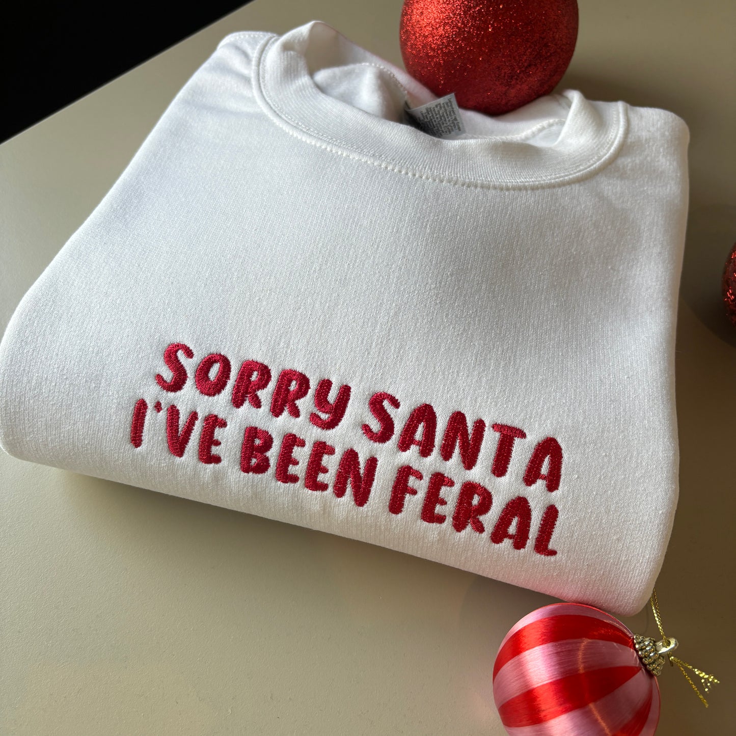 SORRY SANTA EMBROIDERED SWEATSHIRT