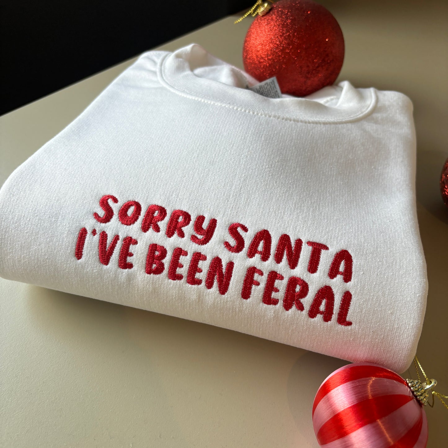 SORRY SANTA EMBROIDERED SWEATSHIRT