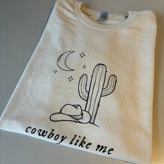 SMALL BEIGE COWBOY LIKE ME T-SHIRT