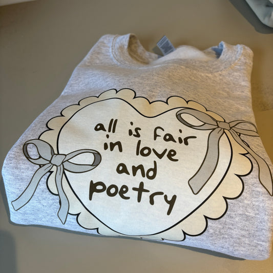 XL ASH LOVE & POETRY PRINTED SWEATSHIRT