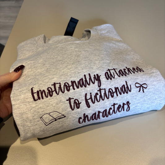 MEDIUM ASH FICTIONAL CHARACTERS EMBROIDERED SWEATSHIRT *SAMPLE*