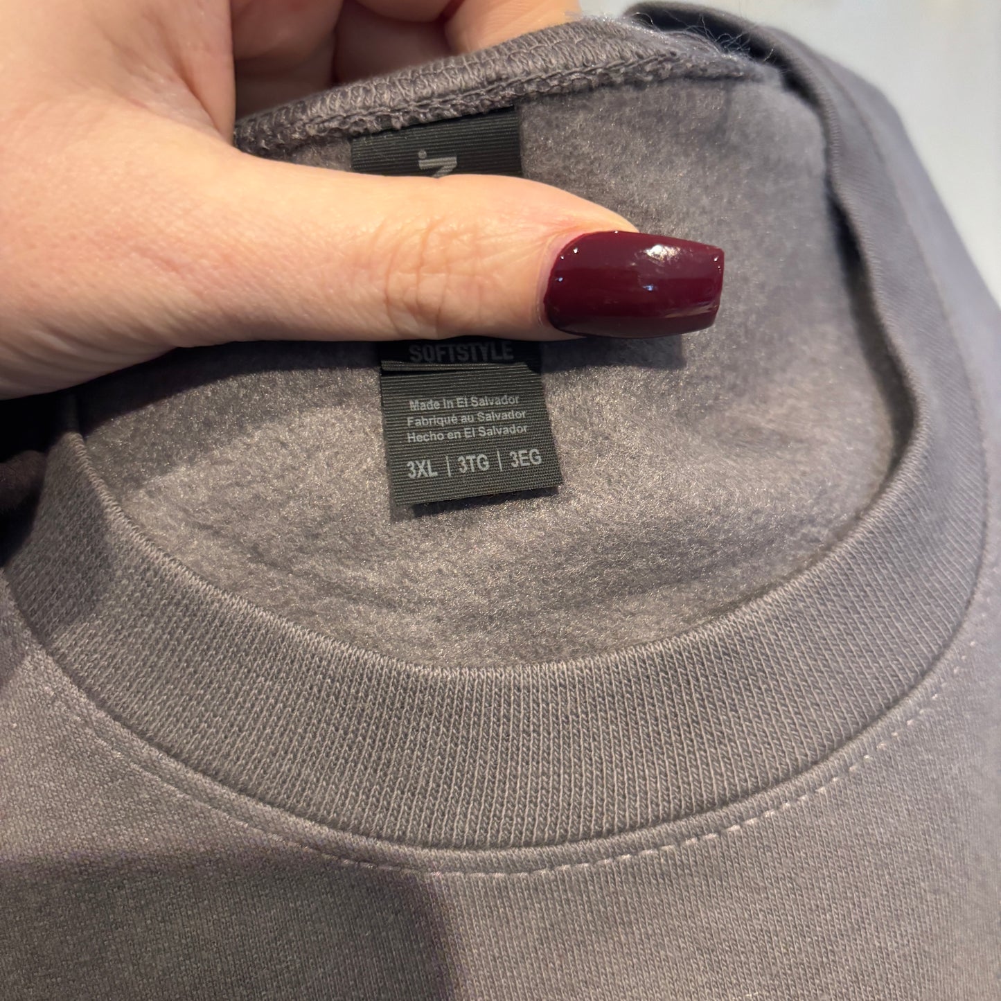 3XL CHARCOAL SANDERSON EMBROIDERED SWEATSHIRT *SAMPLE*