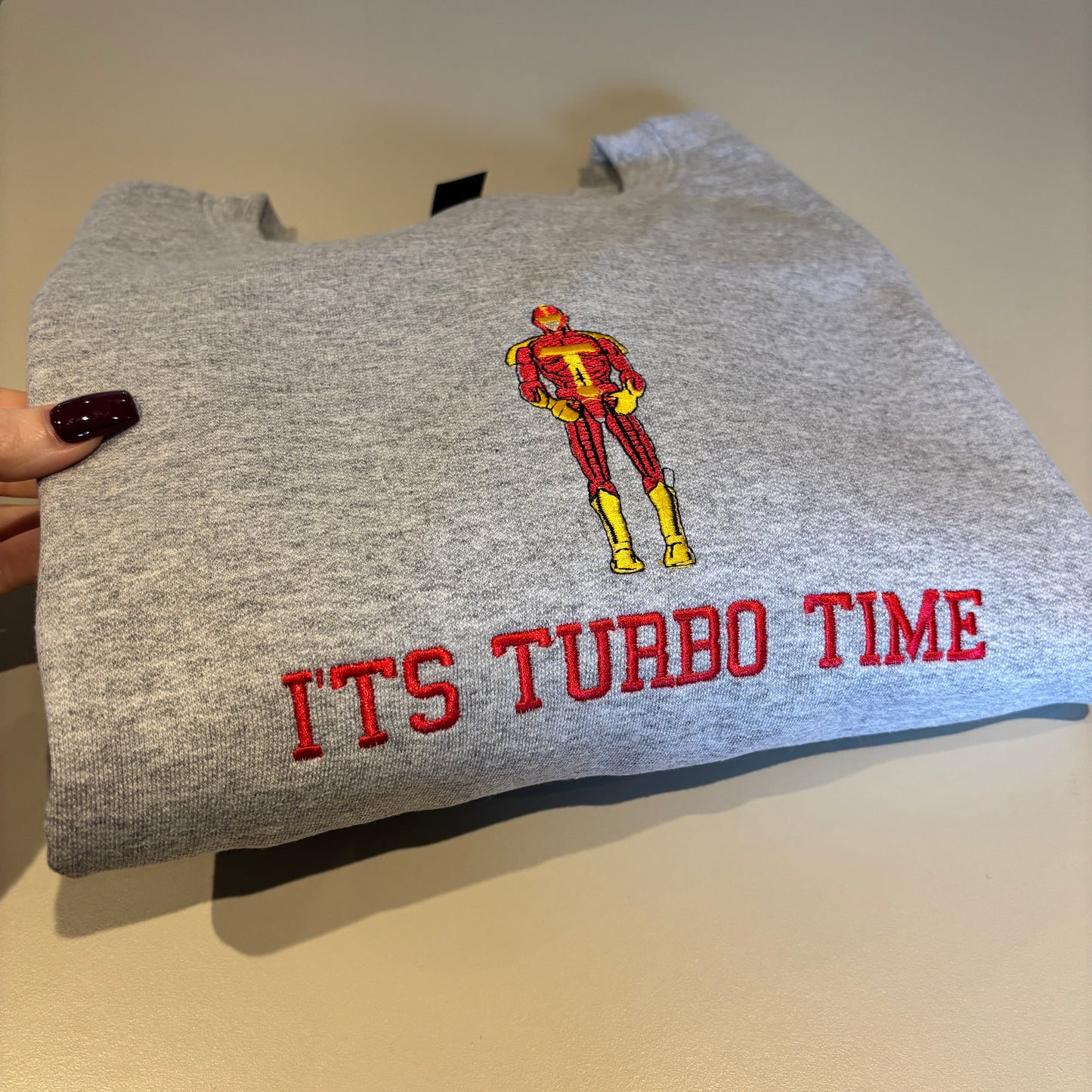 LARGE TURBO MAN EMBROIDERED SWEATSHIRT *SECONDS*